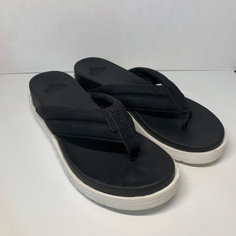 Roxy Danika Black Wedge Flip Flop Size 11